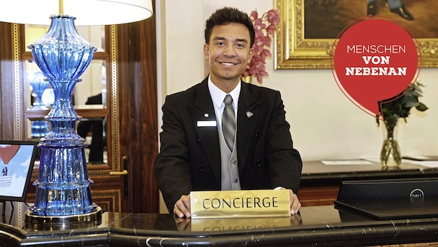 Rafael Schuster (24) ist einer der jüngste Concierges in Österreich. (Bild: Krone KREATIV/Reinhard Holl)