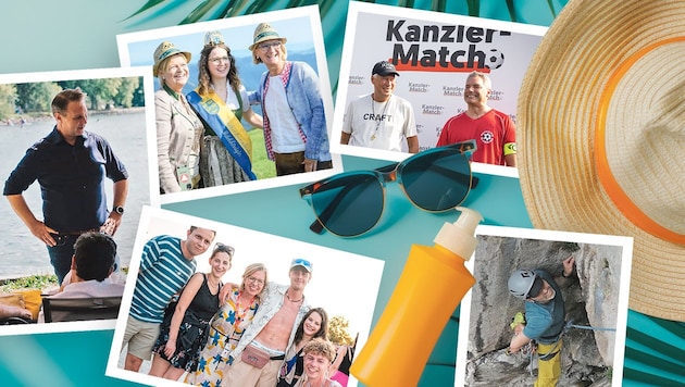 Der Wahlkampf findet diesen Sommer in Bädern und bei Festen statt. (Bild: Krone KREATIV/zVg., stock.adobe.com)