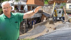 Helmut Fahrner, Seniorchef vom Hotel Schindler, sprach mit der „Krone“ über das Unwetter in seinem Ort. (Bild: Christian Forcher)