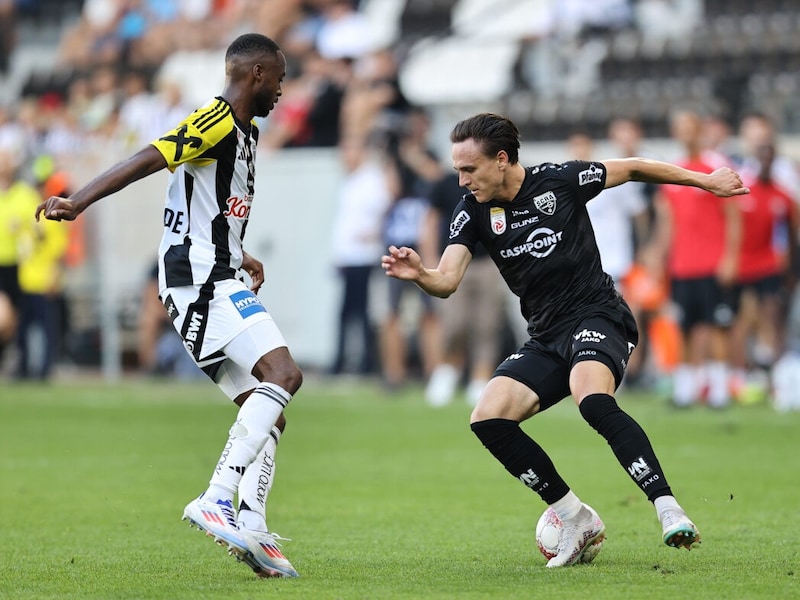 Lukas Fridrikas (right) could be back in the starting eleven against the WAC. (Bild: Pressefoto Scharinger © Gerhard Dittrich)