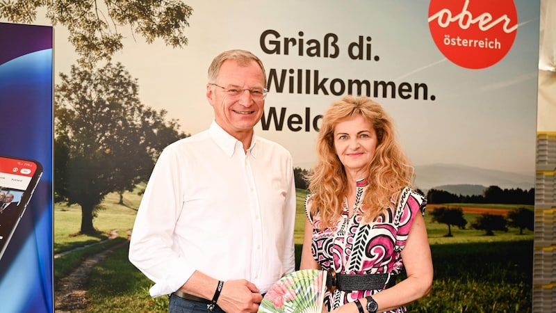 Landeshauptmann Thomas Stelzer und Linz-AG-Vorstandsdirektorin Jutta Rinner. (Bild: Wenzel Markus)