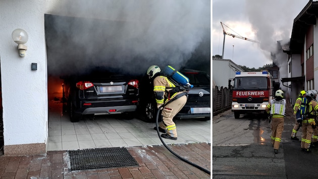 Die Feuerwehr konnte den Brand rasch unter Kontrolle bringen. (Bild: ZOOM Tirol/Krone KREATIV)