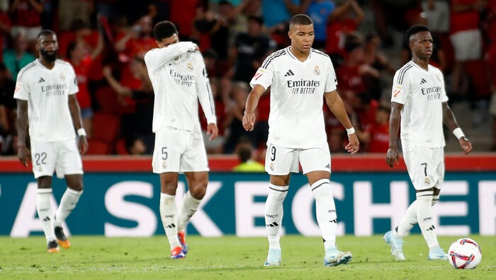 Jude Bellingham (2nd from left) gave new signing Kylian Mbappe (2nd from right) a clear message.