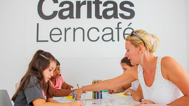 Die Lerncafes der Caitas kommen super an. (Bild: Caritas)