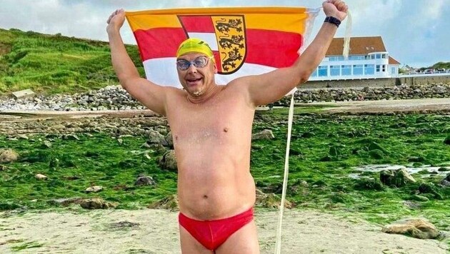 Robert Findenig durchschwamm als erster Kärntner den Ärmelkanal.