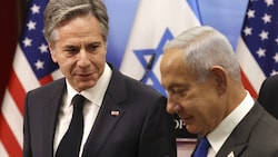 US-Außenminister Antony Blinken ist derzeit zu Gesprächen in Israel. Doch die Chancen auf einen Geiseldeal mit der Hamas stehen nicht allzu rosig ... (Bild: AFP)