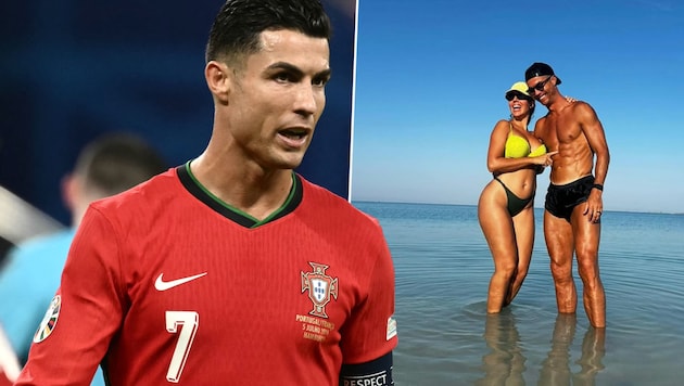 Cristiano Ronaldo and Georgina Rodriguez have a love contract. (Bild: AFP/Angelos Tzortzinis, instagram.com/georginagio)