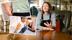 Michaela Geiseder designte für Vresh erstmals Kindermode. Hergestellt wurde sie aus Stoffresten der eigenen Produktion. (Bild: Krone KREATIV/Markus Wenzel, Vresh (2),)