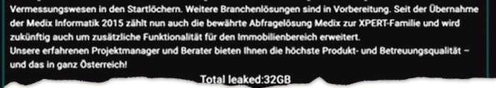 Die unbekannte Hackergruppe stellte Infos und Datensätze der Firma ins Darknet.