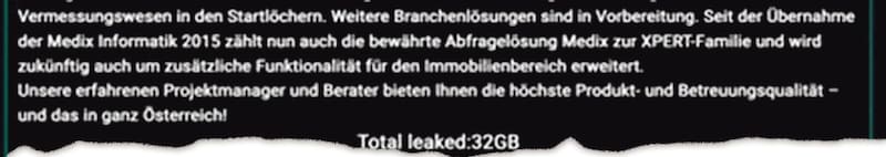 The unknown hacker group posted the company's information and data records on the Darknet. (Bild: zVg)