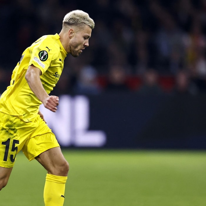 Bodö/Glimt (pictured: Fredrik Andre Björkan) go into the second leg against Red Star with a 2-1 ...