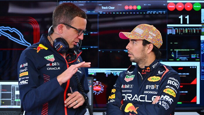 Hugh Bird (l.) und Sergio Perez