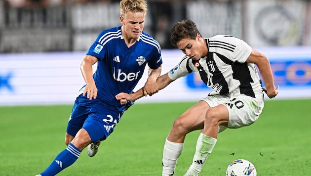 Matthias Braunöder (left) made a strong debut in Serie A against Juventus. (Bild: Getty Images/2024 Image Photo Agency)