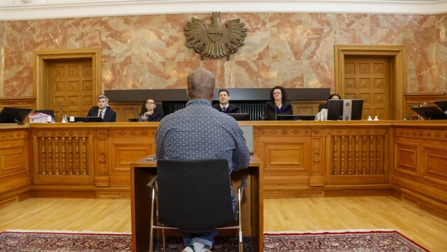 Ahmed H. (27) in front of the senate of judges at Salzburg Provincial Court (Bild: Tschepp Markus)