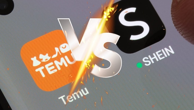 Things have been simmering behind the scenes between Temu and Shein for months. (Bild: Krone KREATIV/Ascannio, SergeyBitos – stock.adobe.com)