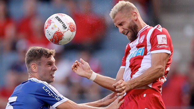 Daniel Maderner (right) and the GAK want to get their first win at the WAC. (Bild: GEPA pictures)