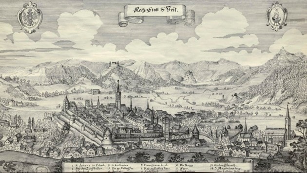 St. Veit im Jahr 1649. (Bild: Anna-Lena Stabentheiner)