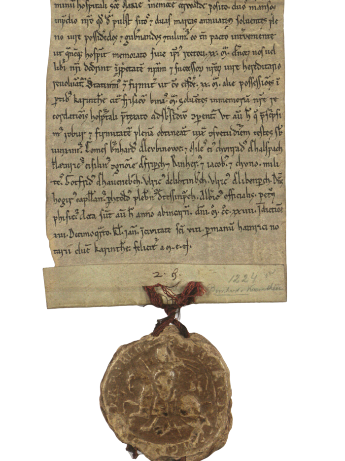 On December 19, 1224, Duke Bernhard II signed the document in the "civitae sancti viti" (excerpt).
