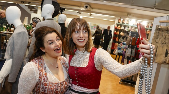 Forcher (left) and designer Veronika Keysser