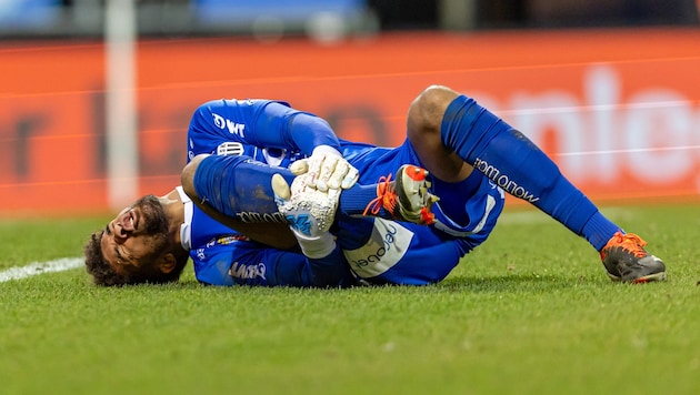 LASK-Torhüter Tobias Lawal zog sich einen Muskelriss zu (Bild: APA/EXPA/PETER RINDERER)