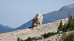 Den mächtigen Fels- brocken haben sie im Obersulzbachtal „Obelix“ benannt. (Bild: Hölzl Roland)