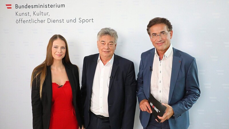 Tanja Pfaffeneder, Gerhard Koller and Werner Kogler (Bild: Jöchl Martin/krone.tv)