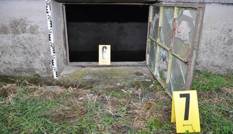 The perpetrators entered the house in Stripfing via this cellar window. (Bild: LKA NÖ)