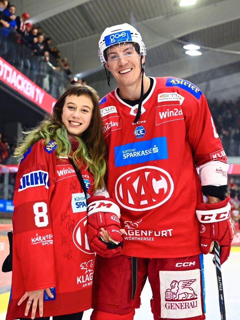 Daughter Kayla is also delighted that her dad Nick Petersen has been extended in Klagenfurt. (Bild: Pessentheiner/f. pessentheiner)