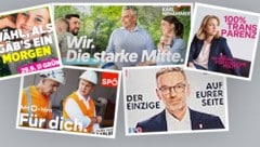 So richtig grobe Fehler gab es bei keiner der Parteien, immer wieder passierten aber Wahlkampf-Hoppalas. (Bild: Krone KREATIV/Neos, SPÖ, FPÖ, Grüne, ÖVP)