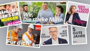 (Bild: Krone KREATIV/Neos, SPÖ, FPÖ, Grüne, ÖVP)