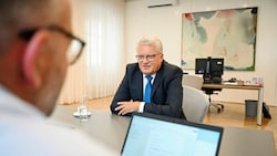 Klaus Luger in seinem wohl letzten großen Interview mit der „Krone“. (Bild: Wenzel Markus)