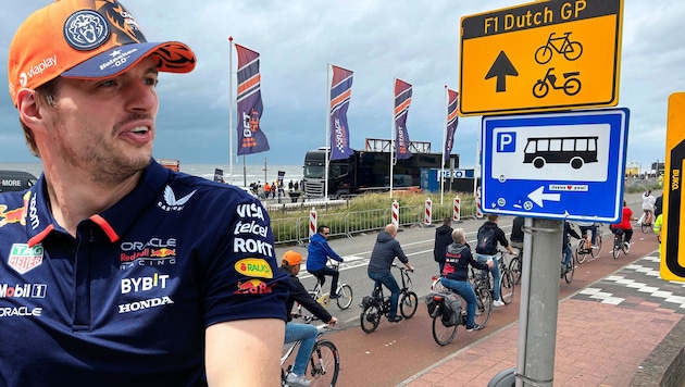 In Zandvoort, everything revolves around Max Verstappen. Thousands of fans come by bike. (Bild: Stefan Burgstaller, GEPA)