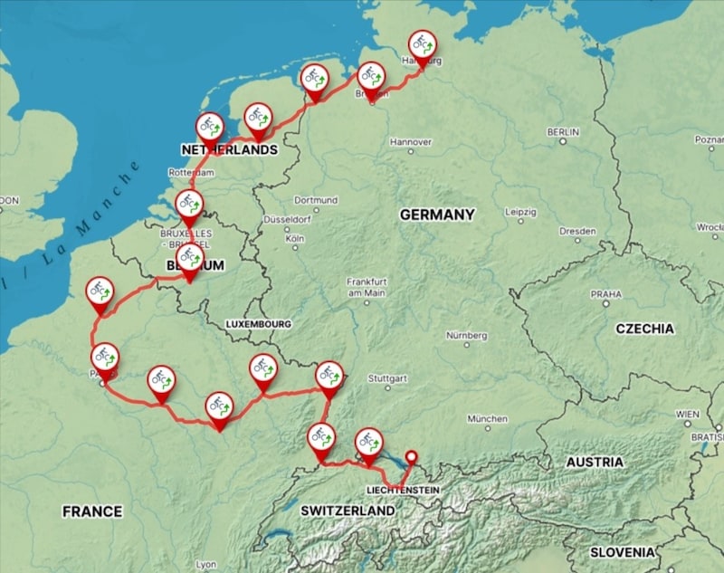 Die einzelnen Abschnitte der Tour (Bild: privat)