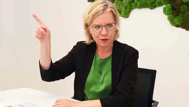 Ministerin Gewessler im Gespräch: „Jede zusätzliche Straße zieht zusätzlichen Verkehr an.“ (Bild: Reinhard Judt)