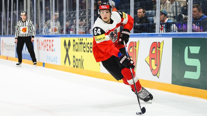 The future belongs to him: David Reinbacher in the ÖHV jersey. (Bild: GEPA/GEPA pictures)