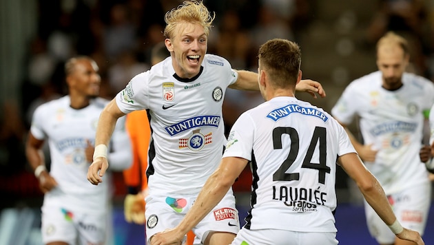 Mika Biereth scored to make it 1:0. (Bild: GEPA/GEPA pictures)