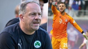 Greuther-Fürth-Trainer Alexander Zorniger (li.) kritisiert seinen Goalie in der Öffentlichkeit. ...