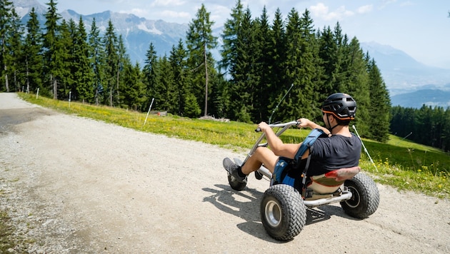 Bergab lieferten sich zwei betrunkene Männer ein Rennen. Als einer den anderen überholte, stürzten beide mit ihren Mountaincarts (Symbolbild). (Bild: stock.adobe.com)