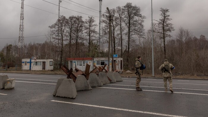 Die Grenze zwischen der Ukraine und Weißrussland im Februar 2024