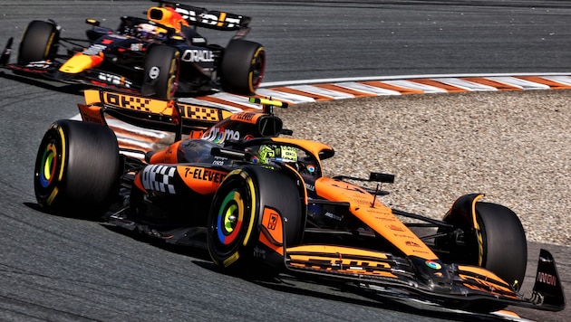 Lando Norris (r.) and Max Verstappen (Bild: GEPA)