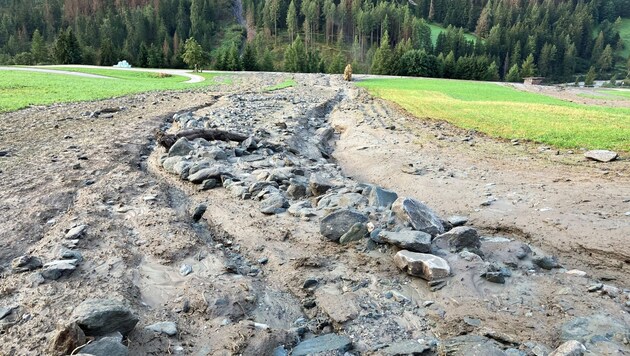 In the municipality of Prägraten, there were several mudslides and in some cases also blockages. (Bild: Land Tirol)