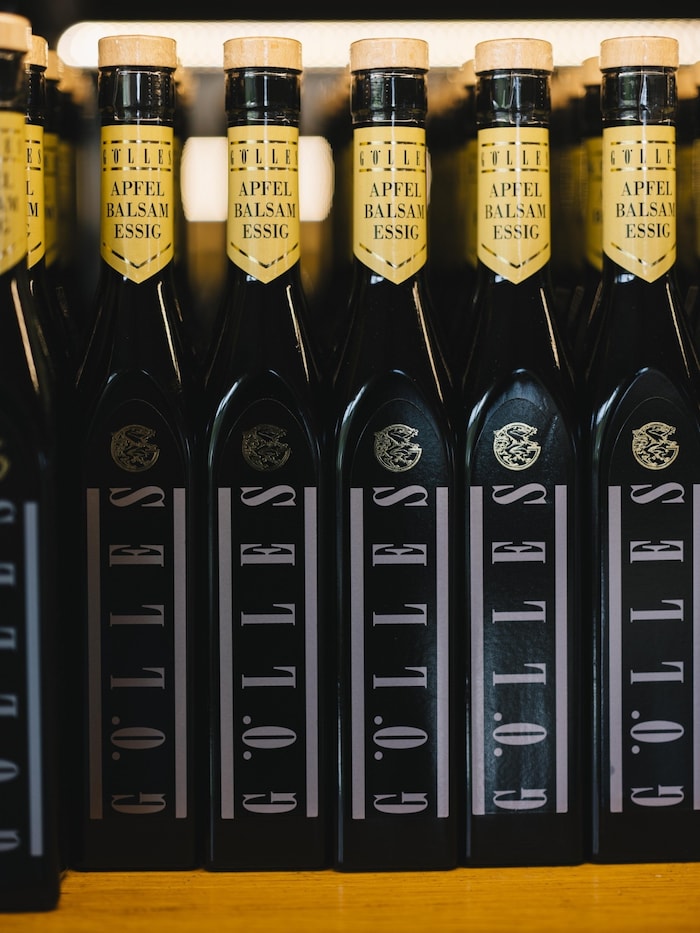 Alois Gölles calls his apple balsamic vinegar his "flagship product".