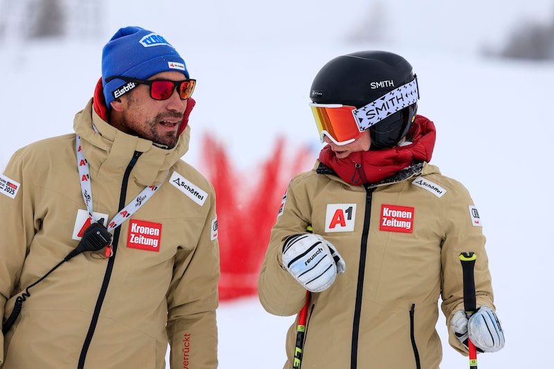 ÖSV coach Christoph Alster (left) and Ariane Rädler are a well-rehearsed team. (Bild: GEPA pictures)