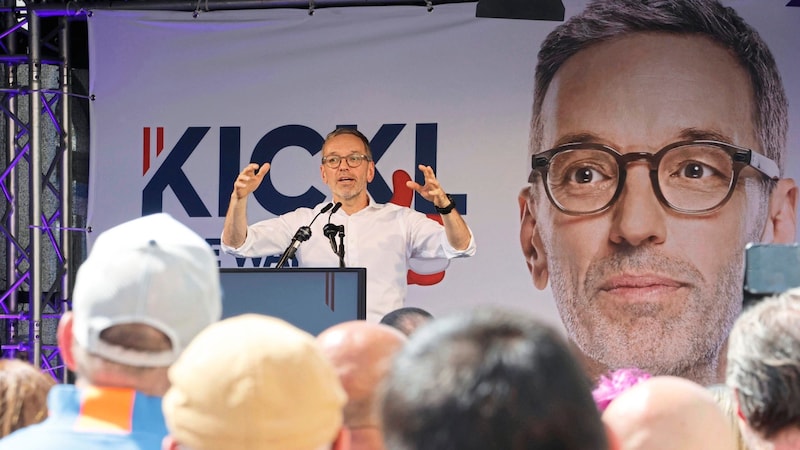 Herbert Kickl at an appearance in Hallein. (Bild: Markus Tschepp)