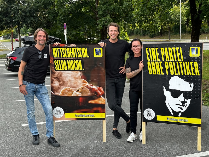 „Nit tschentschn. Selba mochn.“ So lautet das Motto der Bierpartei in Kärnten. (Bild: Steiner Clara Milena)