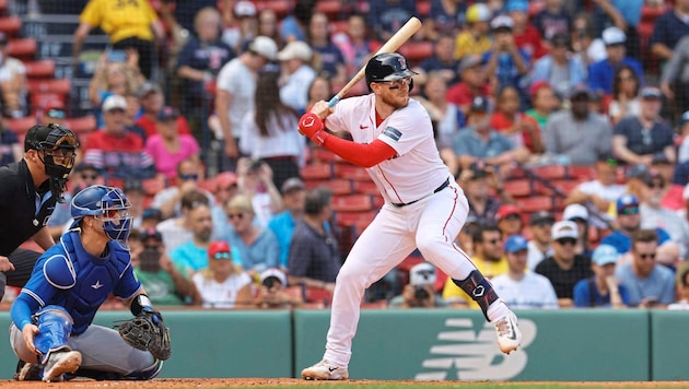 Danny Jansen was at bat Monday for Boston. (Bild: AFP/2024 Getty Images)