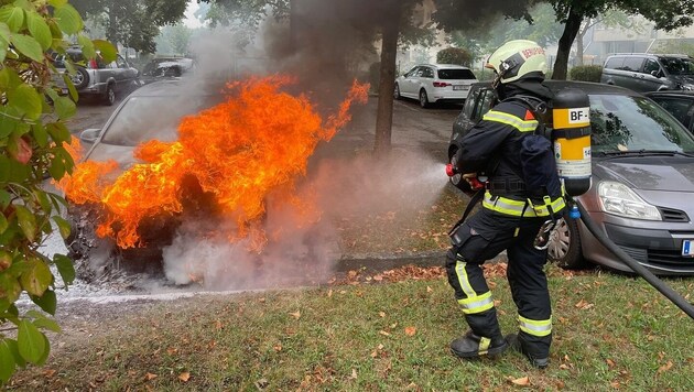 The professionals from the BFW quickly extinguished the fire (Bild: BF Linz)