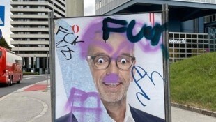 Nur eines der beschmierten Wahlplakate im Linzer Stadtgebiet.