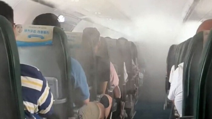 Unheimlich, aber harmlos: Der Rauch auf dem Inlandsflug in China.