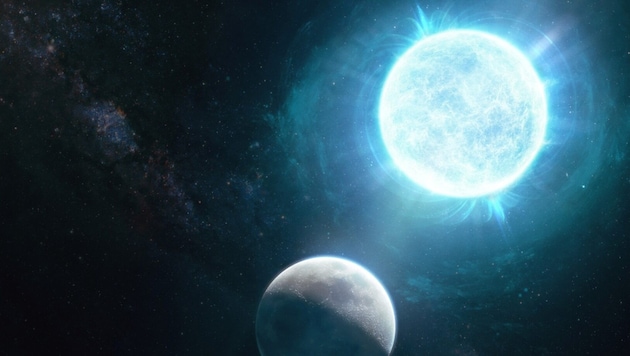 Moon-sized white dwarf: stellar remnant has the same mass as the sun, but the size of our moon. (Bild: Giuseppe Parisi)